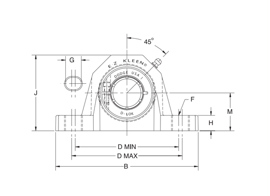 Стандартная втулка с маслосъемным кольцом P2B-DLEZ-012-P, DODGE