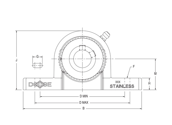Стандартная втулка с маслосъемным кольцом P2B-SCEZ-015-SH, DODGE