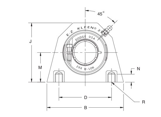 Стандартная втулка с маслосъемным кольцом TB-DLEZ-104S-P, DODGE