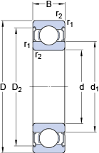 Подшипник шариковый радиальный однорядный E2.625-2Z, SKF