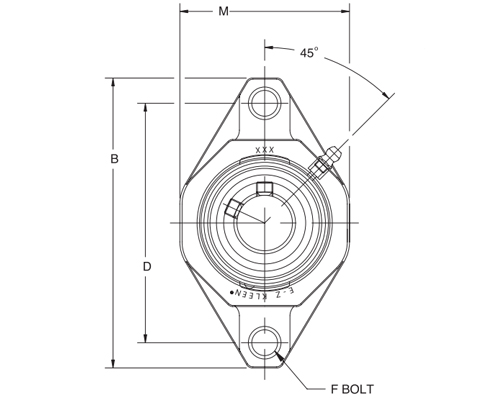 Стандартная втулка с малосъемным кольцом F2B-SCEZ-008L-P, DODGE