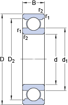 Подшипник шариковый радиальный однорядный 625, SKF